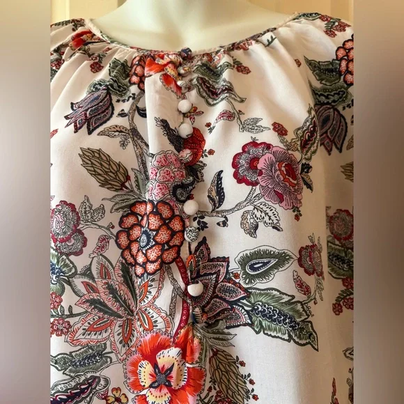 Floral Print Women's Top, by Artisanony, size 1x, UEC - Picture 3 of 6